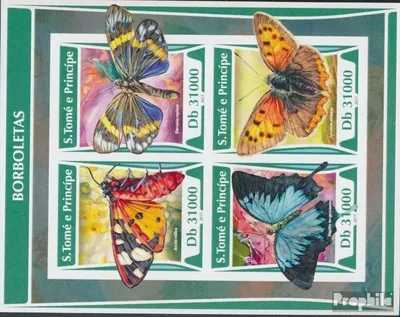 Produktbild von Briefmarken Sao Tome e Principe 2017 Mi 7224B-7227B Kleinbogen (kompl.Ausg.) postfrisch Schmetterlinge