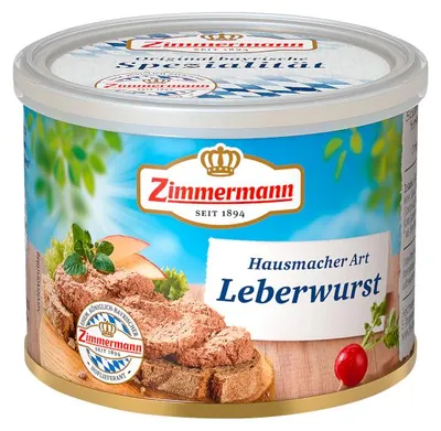 Immagine prodotto di Zimmermann salsiccia di fegato fatta in casa grossolanamente saporita e gustosa 200g
