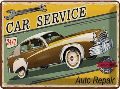 Produktbild von vianmo Blechschild 30x40 cm Car Service 24/7 Auto repair Garage Werkstatt