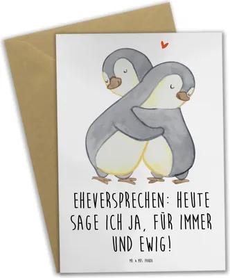 Produktbild von Mr. & Mrs. Panda Glückwunschkarte Eheversprechen für immer - Weiß - Geschenk, Heirat, einladungskarten, romantisches Versprechen, hochzeitskarten, Heiraten, unvergesslich