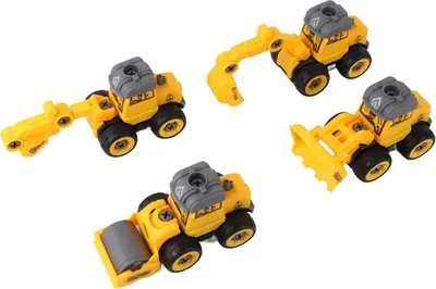 Produktbild von 4-in-1-Baufahrzeug-LKW-Spielzeugset zum Zerlegen, pädagogisches, tragbares Technik-Spielset für Kinder