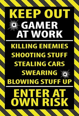 Produktbild von vianmo Holzschild 30x20 cm keep out gamer at work own risk