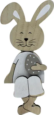 Produktbild von Holz Hase mit Osterei - Kantenhocker 8 x 18cm 1 Stück