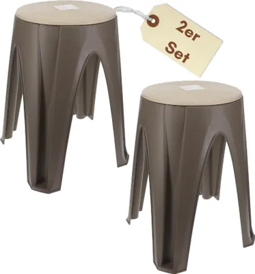 Produktbild von 2er Set Hocker Schminktisch Duschhocker Sitzhocker mit drehbarer Sitzfläche Schminkstuhl Drehhocker Schminkhocker Sitzhocker rund für Kosmetik Bad Küchen Praxis
