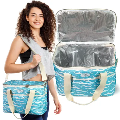 Thermotasche blau 17 l, Polyester, ideal für Camping und Picknicks