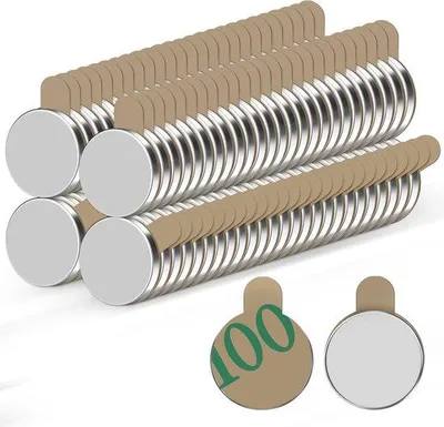 Image de Aimants en néodyme - extra puissants - 100 pièces - 8 x 1 mm - autocollants
