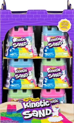 Produktbild von Spin Master Kinetischer Sand – Einhorn Burg Set, Regenbogenfarben, 141 g, ab 3 Jahren, 1 Förmchen