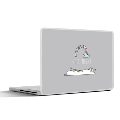 Produktbild von MuchoWow® Laptop Aufkleber Sticker Cover Einhorn - Regenbogen - Kinder - Zitate - Gute Nacht - Mädchen 30x22 cm - Laptop-Sticker