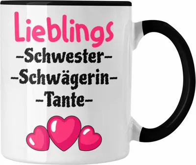 Produktbild von Trendation - Lieblings Schwester Schwägerin Tante Geschenk Tasse mit Spruch (Schwarz)