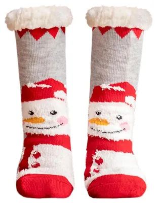 Produktbild von Weihnachtssocken Damen Herren Kuschelsocken Hüttensocken Grau Antirutsch