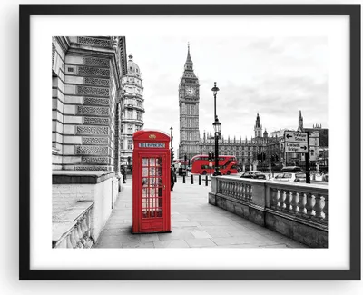 Produktbild von Gerahmtes Poster - Schwarzer Rahmen - Schuppen Telefon London - 50x40 cm - Wand Bild - Wanddeko - Wandbilder - Wandposter - Bilderrahmen - Bilder - Kunstdruck - Wandbild - P2BAA50x40-4326