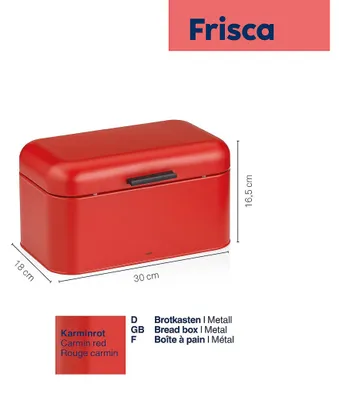 Produktbild von kela Brotkasten Frisca karminrot m 115191 4025457128462