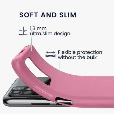 Produktbild von kwmobile Hülle kompatibel mit Xiaomi Redmi 10 (2021 / 2022) Hülle - weiches TPU Silikon Case - Cover geeignet für kabelloses Laden - Dark Rose