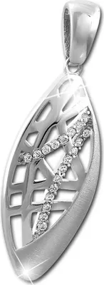 Produktbild von SilberDream Ketten Anhänger Damen Oval 925 Silber Zirkonia Halsschmuck D2SDH433W