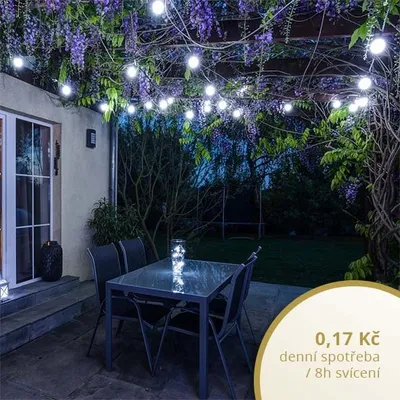 Obrázek produktu pro Party osvětlení 5 m, 10 ledově bílých LED, IP67