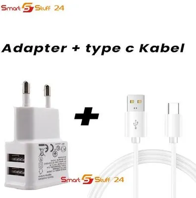 Produktbild von Netzteil +USB C Ladekabel für Samsung , Huawei, Xiaomi, Oppo, LG, Nokia Weiß