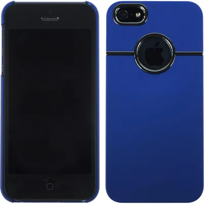 Produktbild von PhoneNatic Apple iPhone 5 / 5s / SE Hülle blau gummiert Hard-case für iPhone 5 / 5s / SE + 2 Schutzfolien