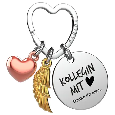 Produktbild von Geliebter Kollege Schlüsselanhänger Glücksbringer mit Herz und Gravur - Abschied Kollege Abschiedsgeschenk - Geschenk für Kollegen mit Herz