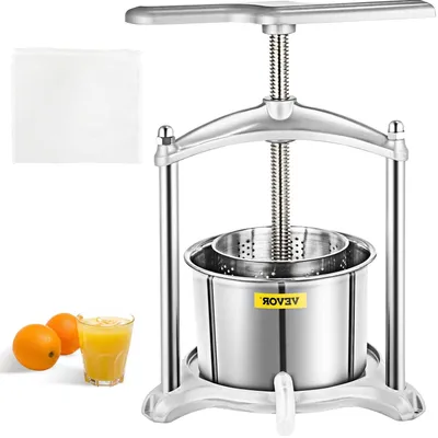 Image de Presse à vin, presse à jus, agitateur à fruits, pressoir, presse à pommes manuelle, acier inoxydable et aluminium