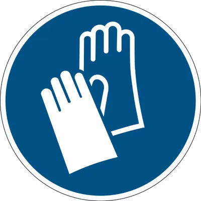Produktbild von DURABLE Gebotsaufkleber 'Handschutz benutzen' Ø 430 mm, blau