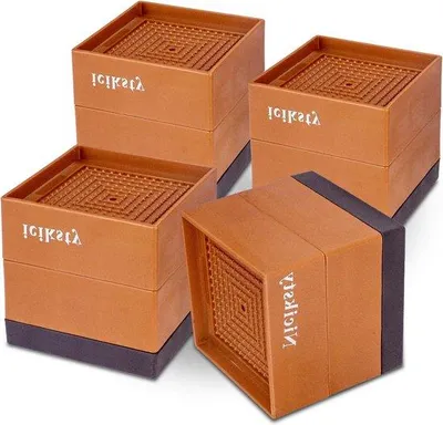 Productafbeelding van Famanu Meubelverhogers, 4 stuks - Verstelbare verhogers voor tafels en bedden - Olifantenpoot bedverhogers (75 cm)