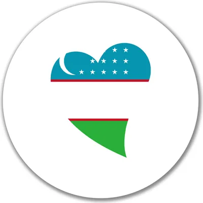 Produktbild von Huuraa Aufkleber Usbekistan Flagge Herz 10cm rund Sticker Geschenkidee
