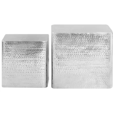Image de vidaXL Tables basses 2 pcs. argenté aluminium