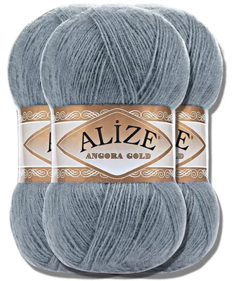 Zdjęcie produktu dla Alize 3x 100 g wełna Angora Gold, jednokolorowa, szydełkowanie, dzierganie (87)