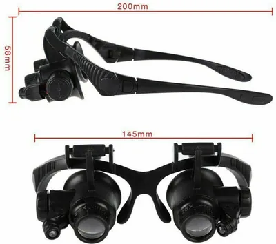 Obrázok produktu pre 25X 8 šošovková lupa Head Mount Lupa Hands Free Lupa so svetlom