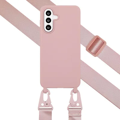 Zdjęcie produktu dla Selencia Silikonowe etui z odłączanym sznurkiem do Samsung Galaxy A56 - Piaskowy róż