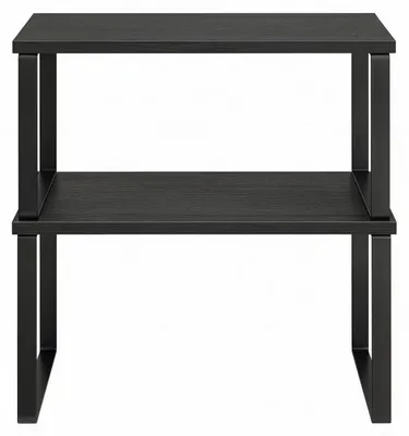 Obrázek produktu pro 2 police na koření, stohovatelné | Černá barva | Rozměry: 29,7 x 19,5 x 15,8 cm a 29,7 x 18,5 x 13,7 cm