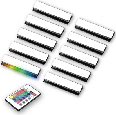 Produktbild von kalb | LED RGB Glaskantenbeleuchtung Vitrinenbeleuchtung Clip Glas 10er Set