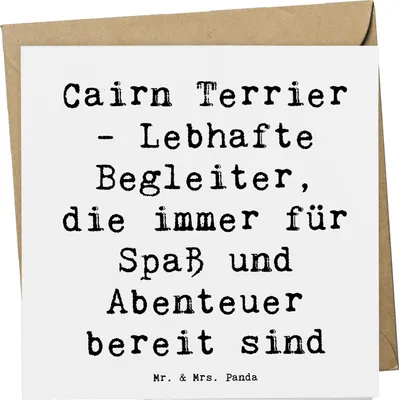 Produktbild von Mr. & Mrs. Panda Grußkarte Spruch Cairn Terrier Begleiter - Weiß - Geschenk, Hund, Treue, Lebensfreude, Klappkarte, anlasskarte, Hunderasse, faltkarte, loyal, lebhaft