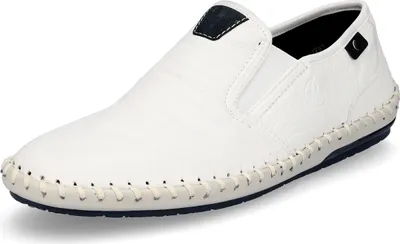 Obrázok produktu pre Rieker pánska slip-on obuv bielo-modrá, Farba:biela, EÚ veľkosť:40