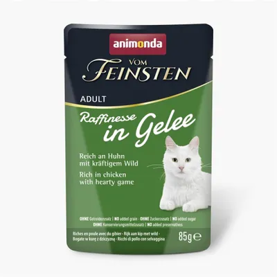 Produktbild von Animonda Vom Feinsten 85g Nassfutter für Katzen Huhn mit Wild in Gelee