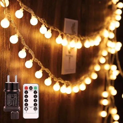 Immagine prodotto di Filare LED dimmerabile con 100 luci, 13 m, 8 modalità, per interni ed esterni, con spina, per feste ed eventi