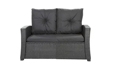 Obrázok produktu pre Ratanový vankúš na pohovku-Black| vydanie pre 2 osoby | rozmery 112x52x7, 2*56x50| Vankúš na pohovku| Vankúše na záhradný nábytok