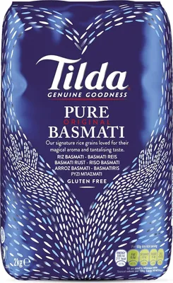 A bag of Tilda Pure Original Basmati rice.
