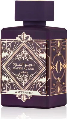 Obrázek produktu pro Lattafa Badee Al Oud – Oud Amethyest, Unisex, 100 ml, Nedoplnitelná lahvička, Tekutý parfém, Bergamot, Růžový pepř, Jasmín, Růže