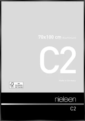 Produktbild von nielsen Aluminium Bilderrahmen C2, 70x100 cm, Eloxal Schwarz Glanz
