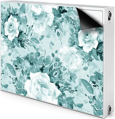 Produktbild von Magnet Verkleidung Abdeckung Heizkörperabdeckung Heizkörperabdeckung 90x60 cm  - Blumen, Blau