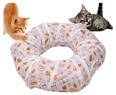 Produktbild von Katzentunnel - Interaktives Faltbett - Flexibles Spielhaus für Katzen im Innenbereich, ideal für Kätzchen zu Weihnachten, Geburtstag und Halloween