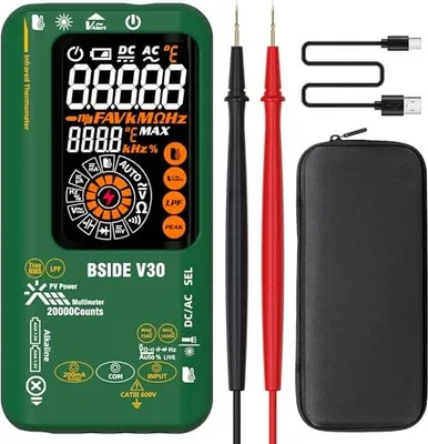 Image de Bside Digital Multimeter Meter TRMS 20000 -comptages, 0,01 mV 0,1 & mgr ; A 1500V Smart Photovoltaic Multimeter, testeur de courant, tension haute précision