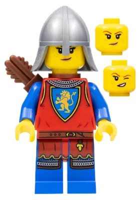 Obrázek produktu pro LEGO Minifigurka: Levý rytíř - ženská postava, plochý stříbrný ochránce krku (cas564)