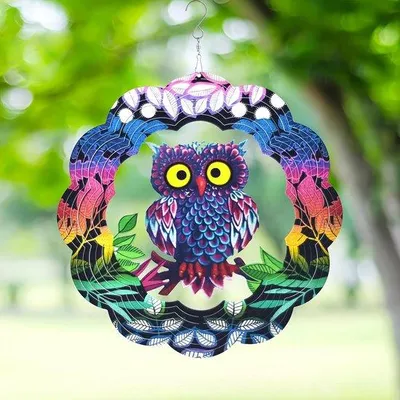 Produktbild von Windspiel mit Vogel-Design - Außen Dekoration - Metall - 30 cm Durchmesser - Edelstahl