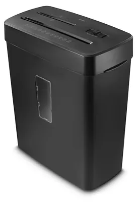 A black paper shredder is shown against a white background.