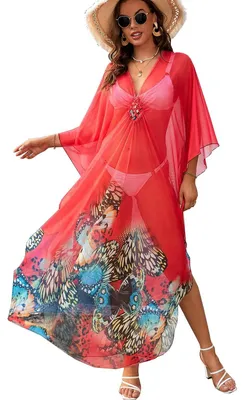 Imagen del producto de Elzusha - Vestido tipo caftán bohemio "Strandy" para mujer