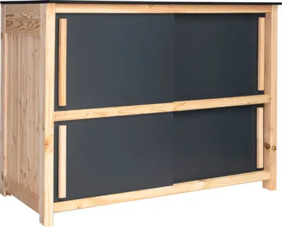 Produktbild von Gartenschrank/Outdoorküche Konsta Typ 603 Douglasie Sideboard Schiebetür doppelt 120 x 58 x 92 cm HPL anthrazit
