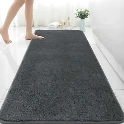 Produktbild von Badezimmerteppich - 150 x 60 cm - Mikrofaser - Rutschfest - Maschinenwaschbar