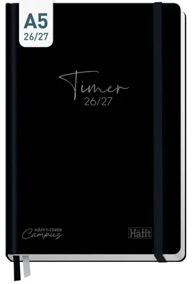 Produktbild von Häfft-Timer Campus Studentenkalender 2026/2027 / A5 / Black Edition / Häfft-Verlag